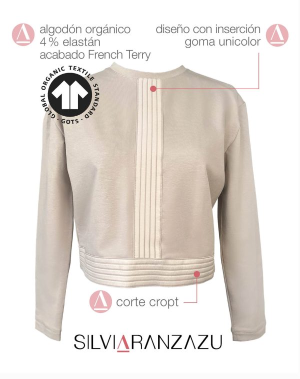 SUDADERA VELVET BEIGE - Imagen 3
